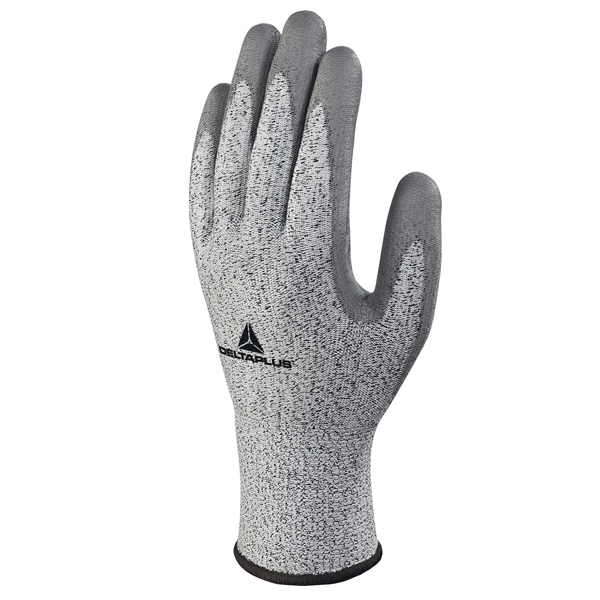 Guanti antitaglio Venicut34GR - maglia econocut - palmo in poliuretano - taglia 09 - grigio - Deltaplus - pack 3 paia