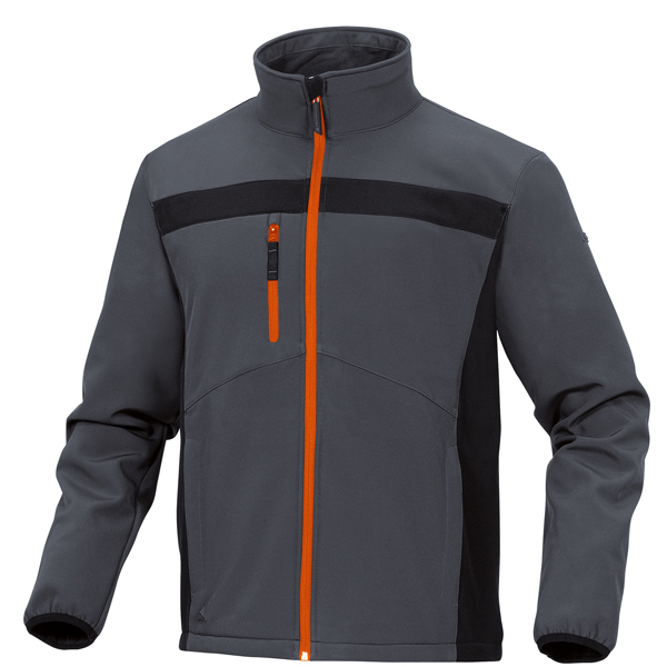 Giacca Lulea2 in softshell - tessuto softshell/poliestere/elastane - taglia XL - grigio/arancio - Deltaplus