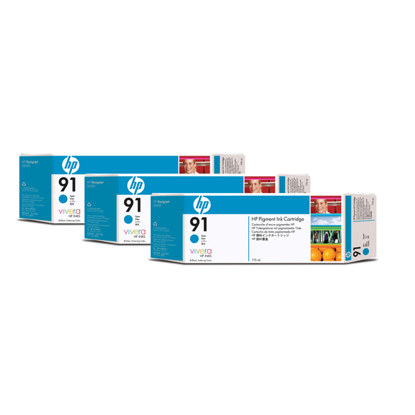 Hp - Confezione 3 cartucce ink - Ciano - C9483A - 775ml/cad