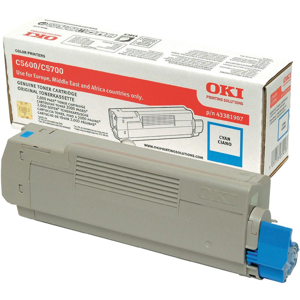 Oki - toner - 43381907 - ciano per c5600/c5700